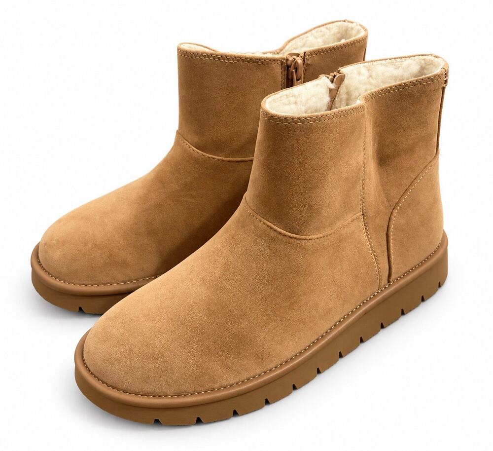 Universal Thread Women’s Size 9 Tan Faux Suede Sherpa Lined Ankle Boots NWT